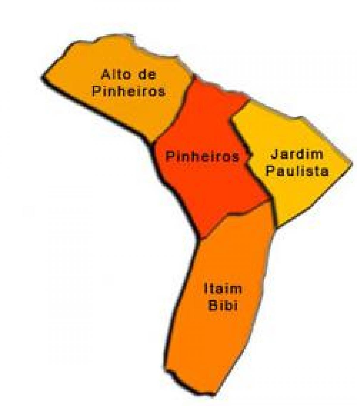 Քարտեզ ենթաօրենսդրական պրեֆեկտուրայում Пиньейросе