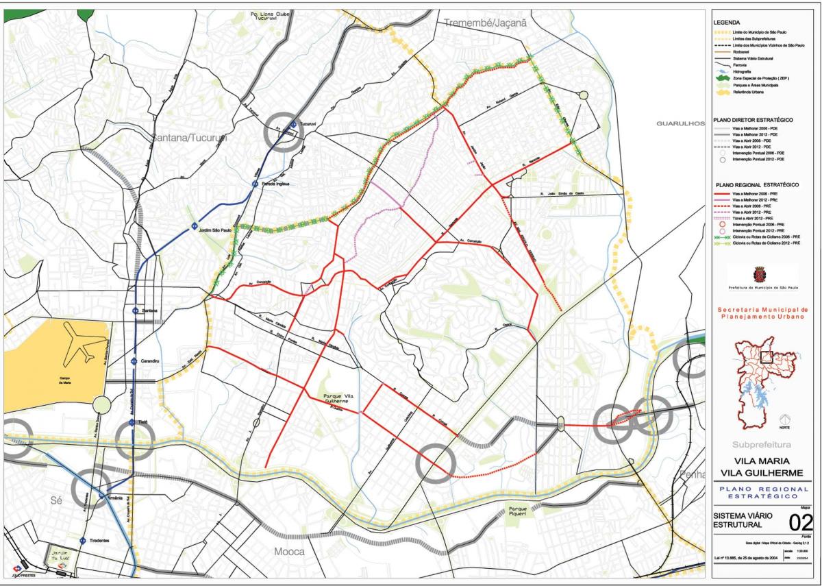 Քարտեզ Վիլա-Մարիա-Սան - ճանապարհների