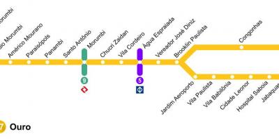 Քարտեզ Սան monorail - line 17 - ոսկի