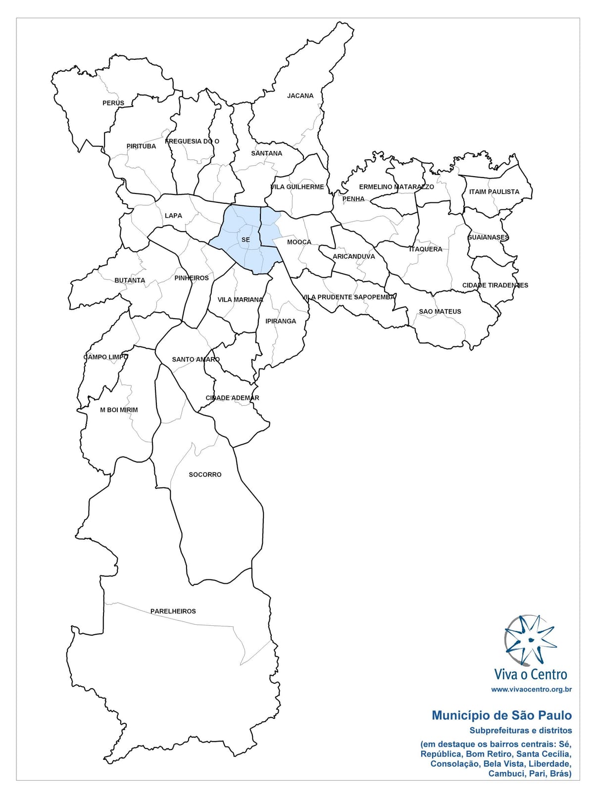 Քարտեզ կենտրոնական գոտում, Սան Պաուլո