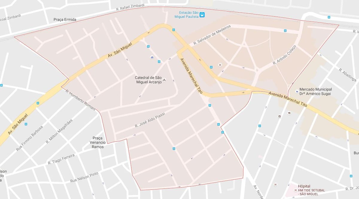Քարտեզ Սան Мигел-Паулиста-Սան