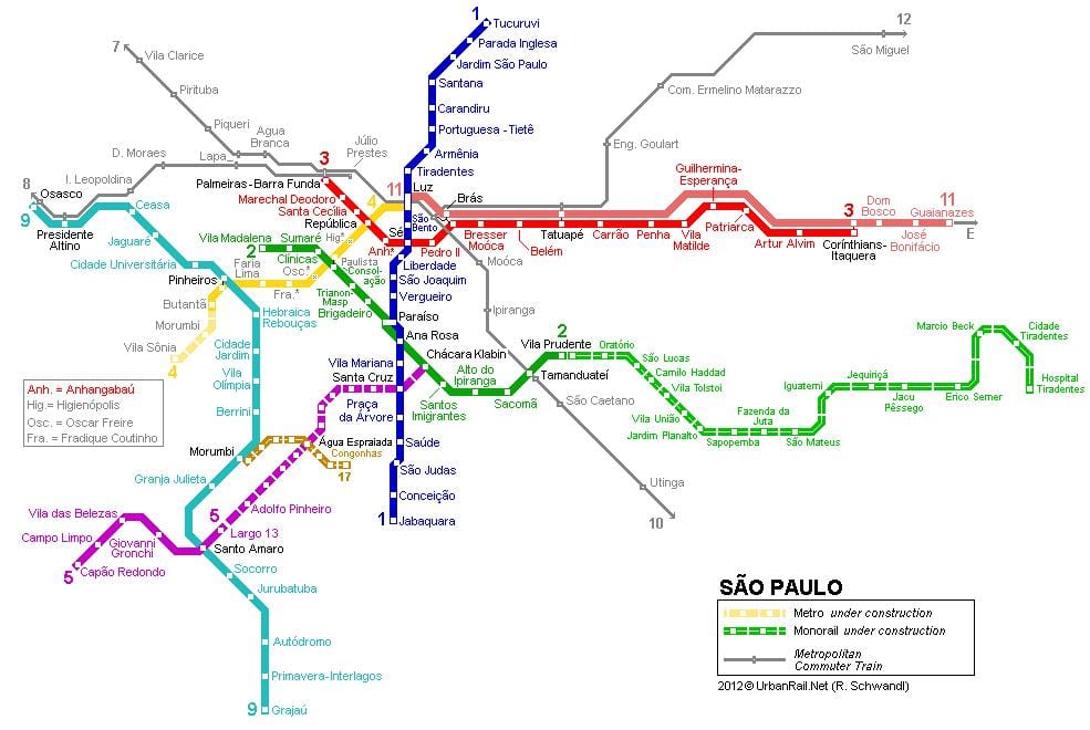 Քարտեզ Սան monorail
