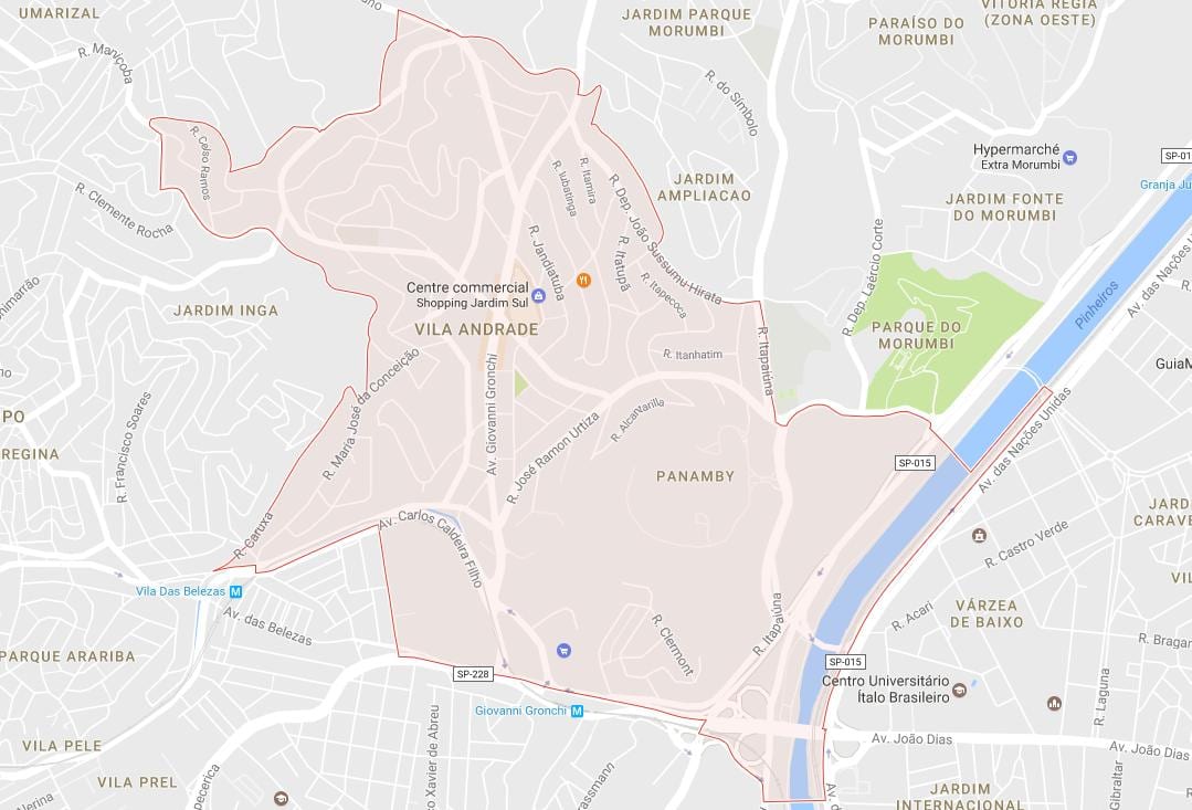 Քարտեզ Վիլա-Սան Andrade