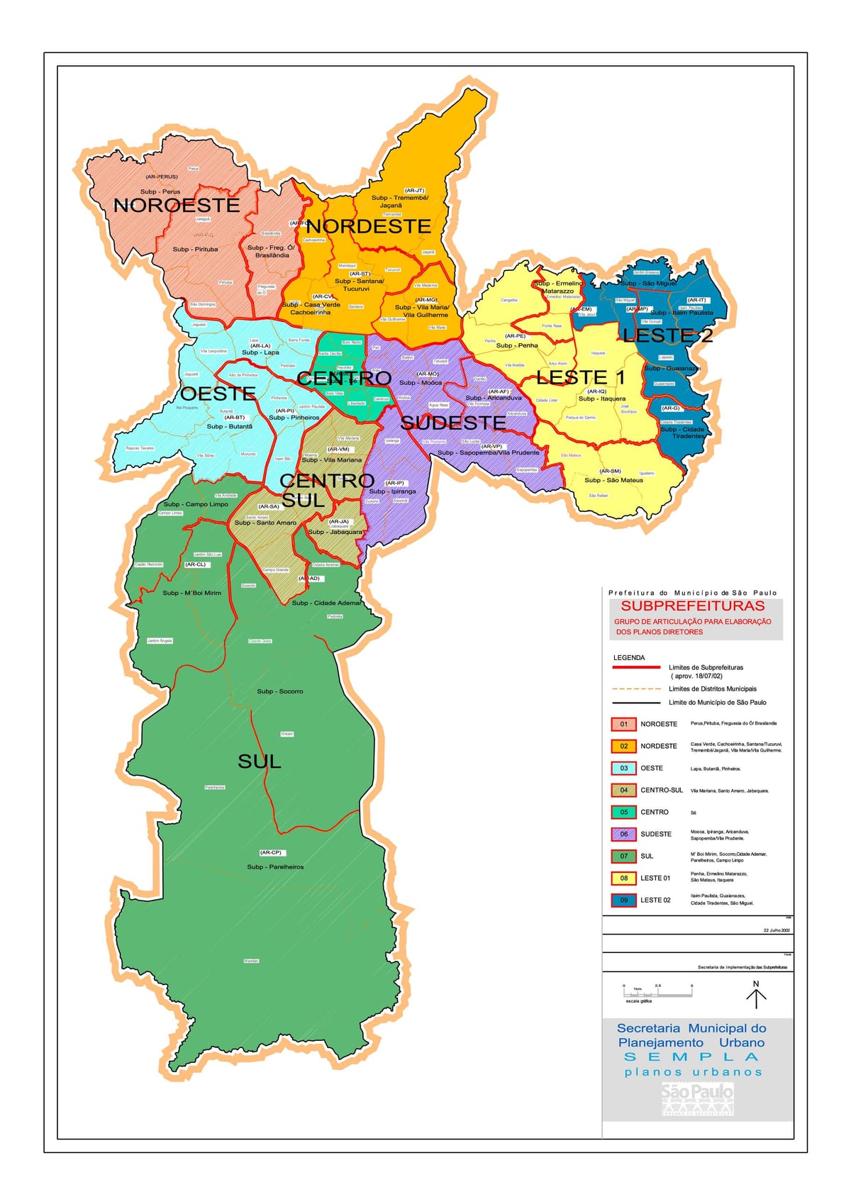 Քարտեզ տարածաշրջանների Սան