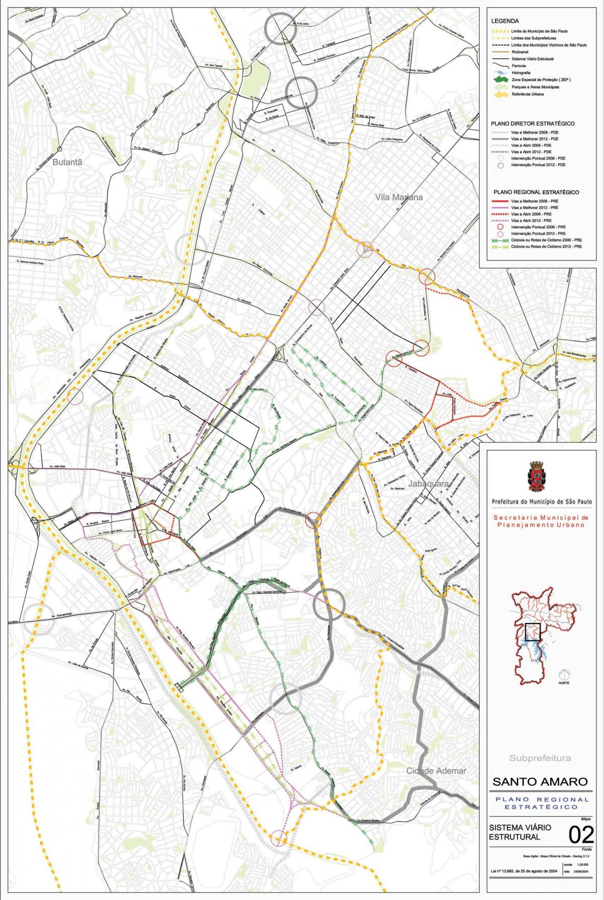 Քարտեզ Սանտո-Амару Սան Պաուլո - ճանապարհների