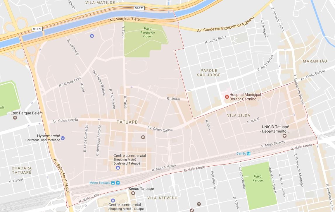Քարտեզ Tatuapé Սան