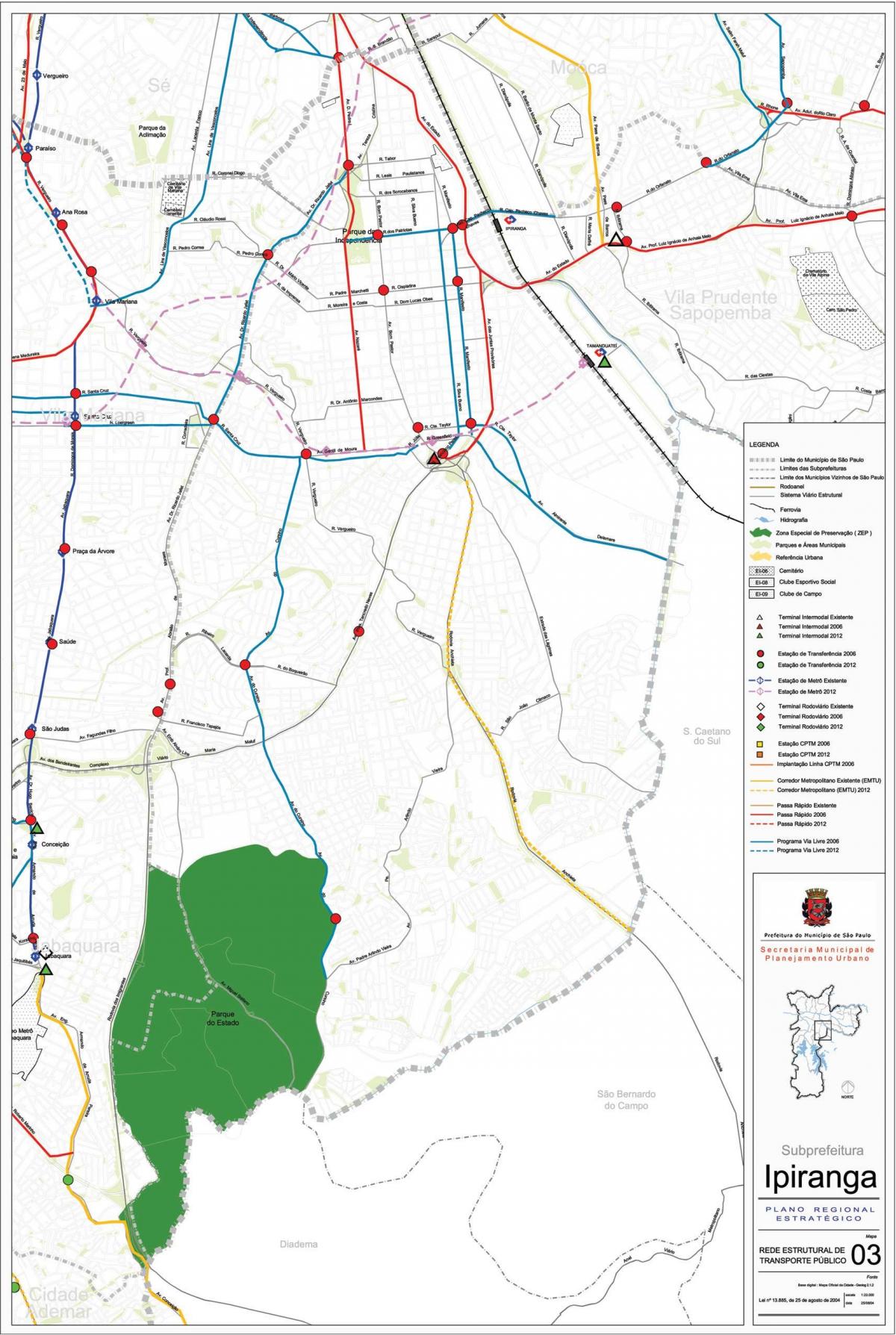 Քարտեզ Ипиранга-Սան - հասարակական տրանսպորտը
