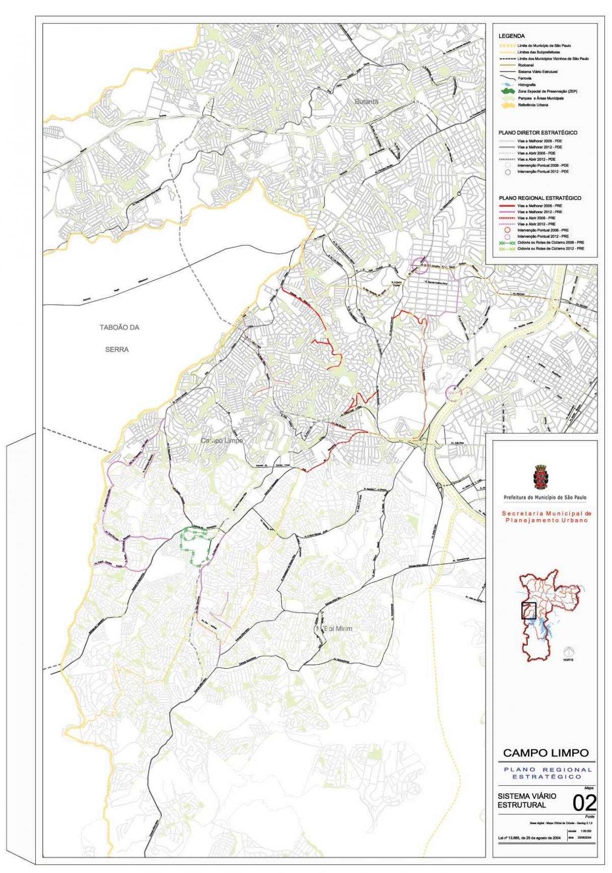 Քարտեզ Кампу-Лимпу-Սան - ճանապարհների
