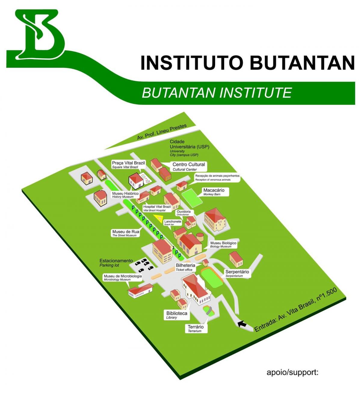 Քարտեզ ինստիտուտի Butantan