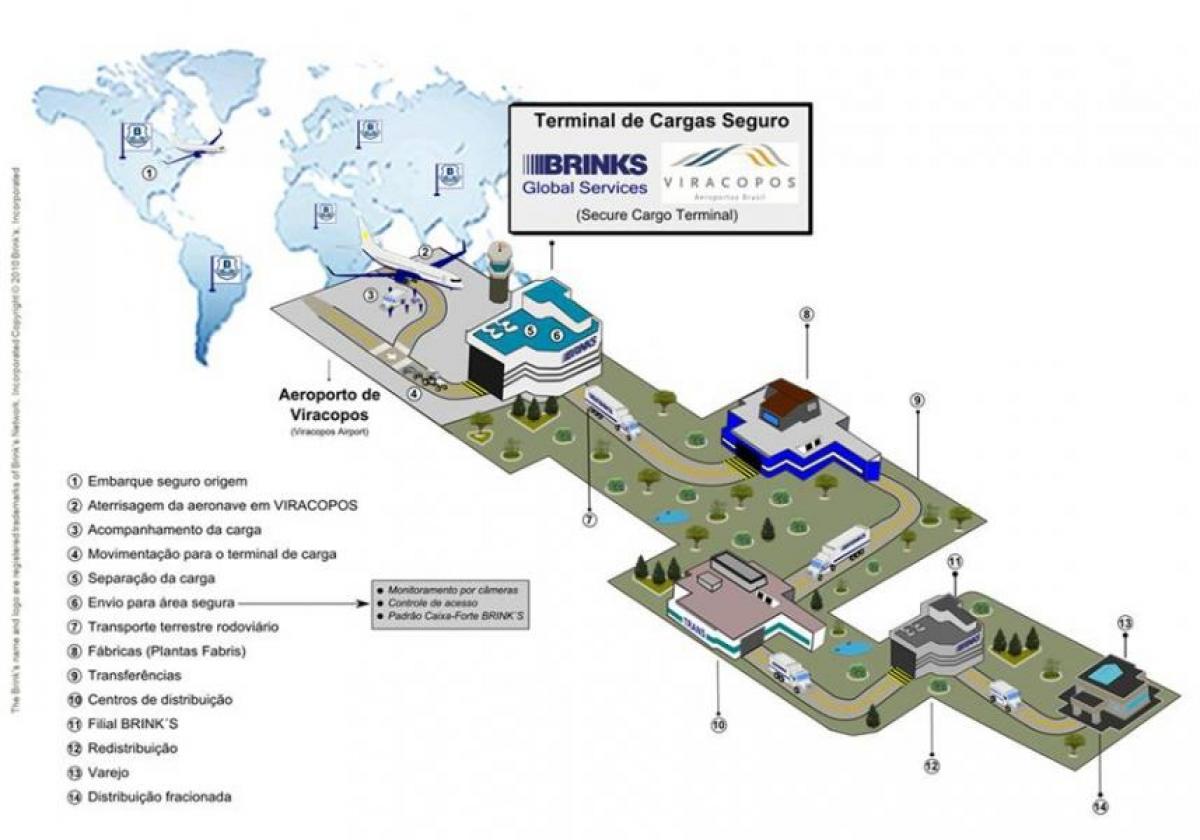 Քարտեզ Միջազգային օդանավակայանը Виракопус - անվտանգության բարձր մակարդակ տերմինալի