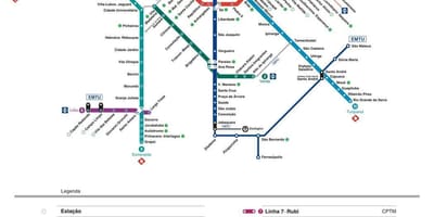 Քարտեզ Սան CPTM տրանսպորտի