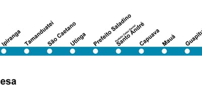 Քարտեզ Սան CPTM - line 10 - փիրուզագույն