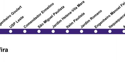 Քարտեզ Սան CPTM - line 12 - Շափյուղա