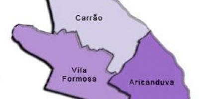 Քարտեզ Կենտրոն-Վիլա-ենթաօրենսդրական պրեֆեկտուրայում Формоза